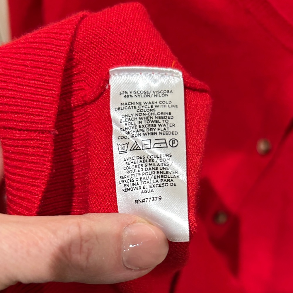 Ann Taylor Vibrant Red Cardigan Sweater - Picture 4 of 4